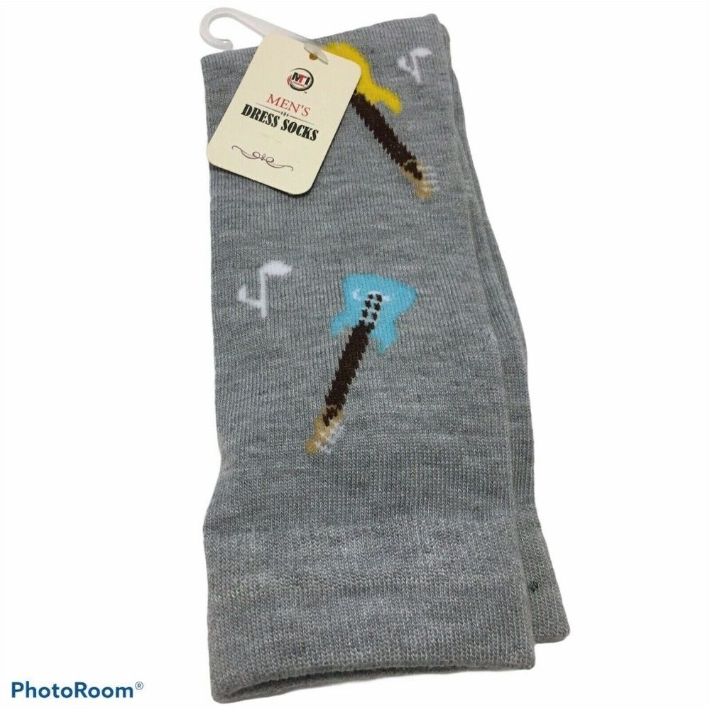 NWT Men's novelty dress sock trouser guitars music